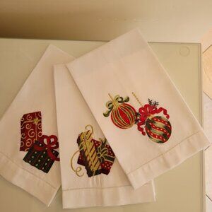 Christmas Linen Hand Towels